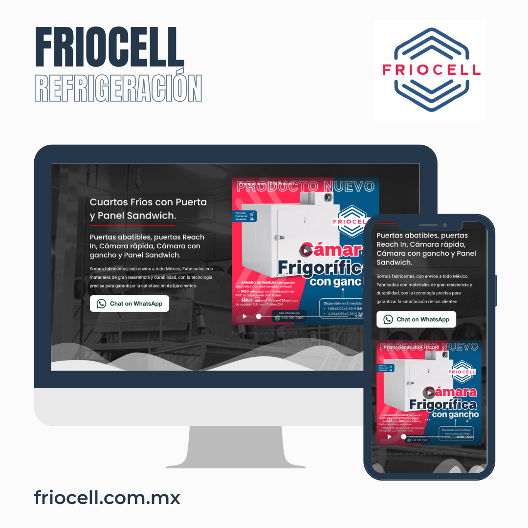 Proyecto Diseño de página web terminada entregada Cliente Friocell Querétaro