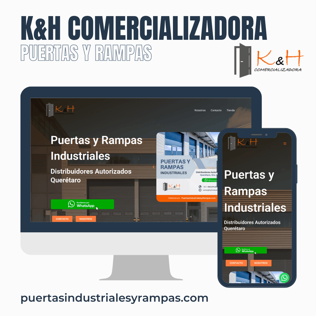 Proyecto Diseño de página web terminada entregada Cliente K&H Comercializadora Querétaro